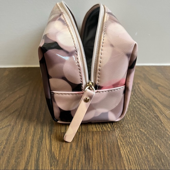 rare kate spade pink / purple festive bubbles cosmetic toiletry travel bag case - Picture 5 of 7